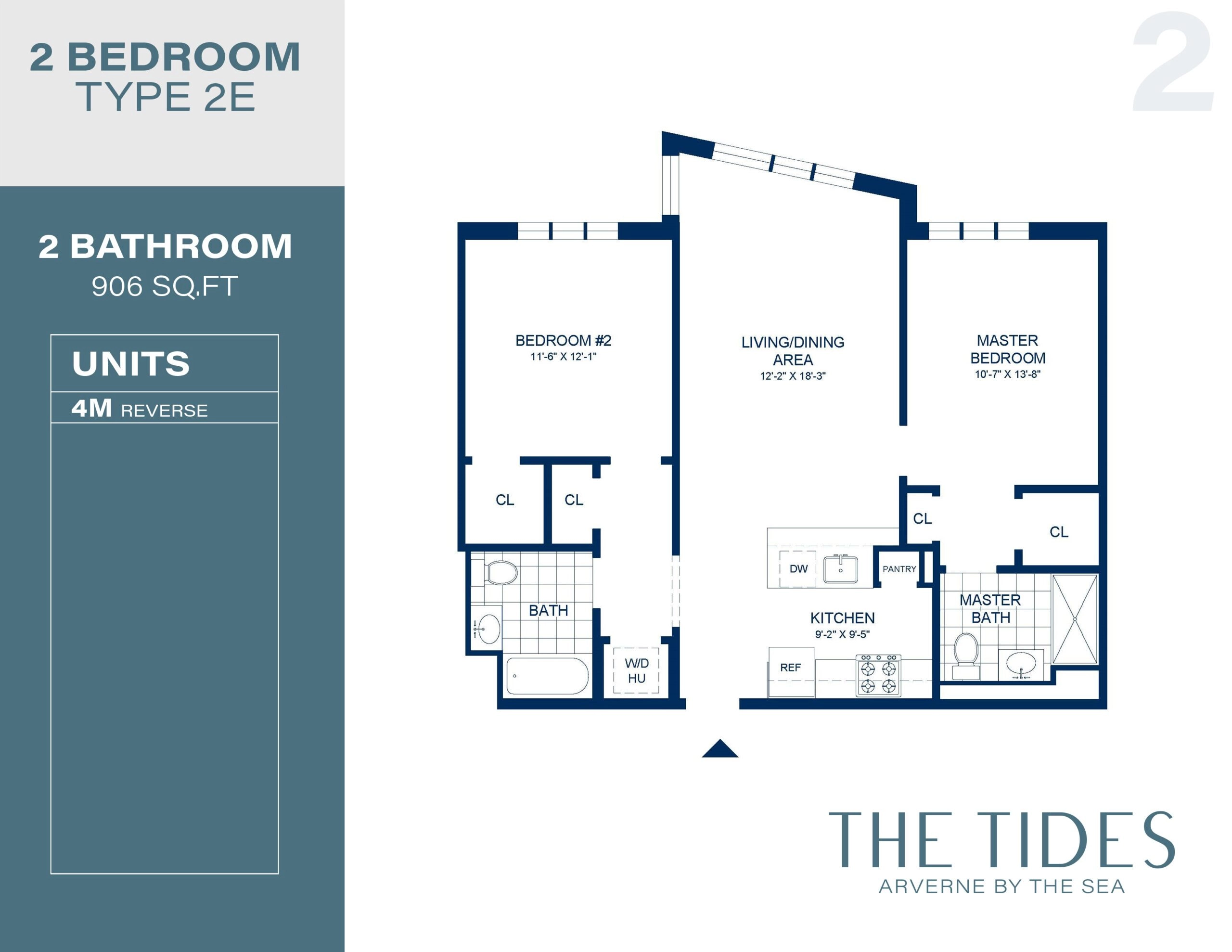  - View 5, Opens Model Box2Bedroom Floorplans 2E