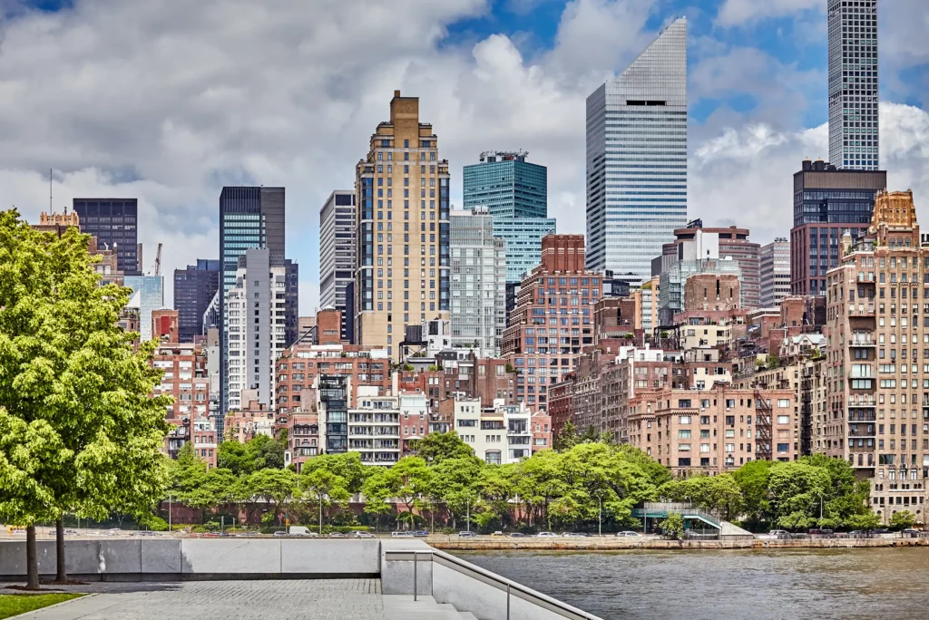 New York City seen from the Roosevelt Island.