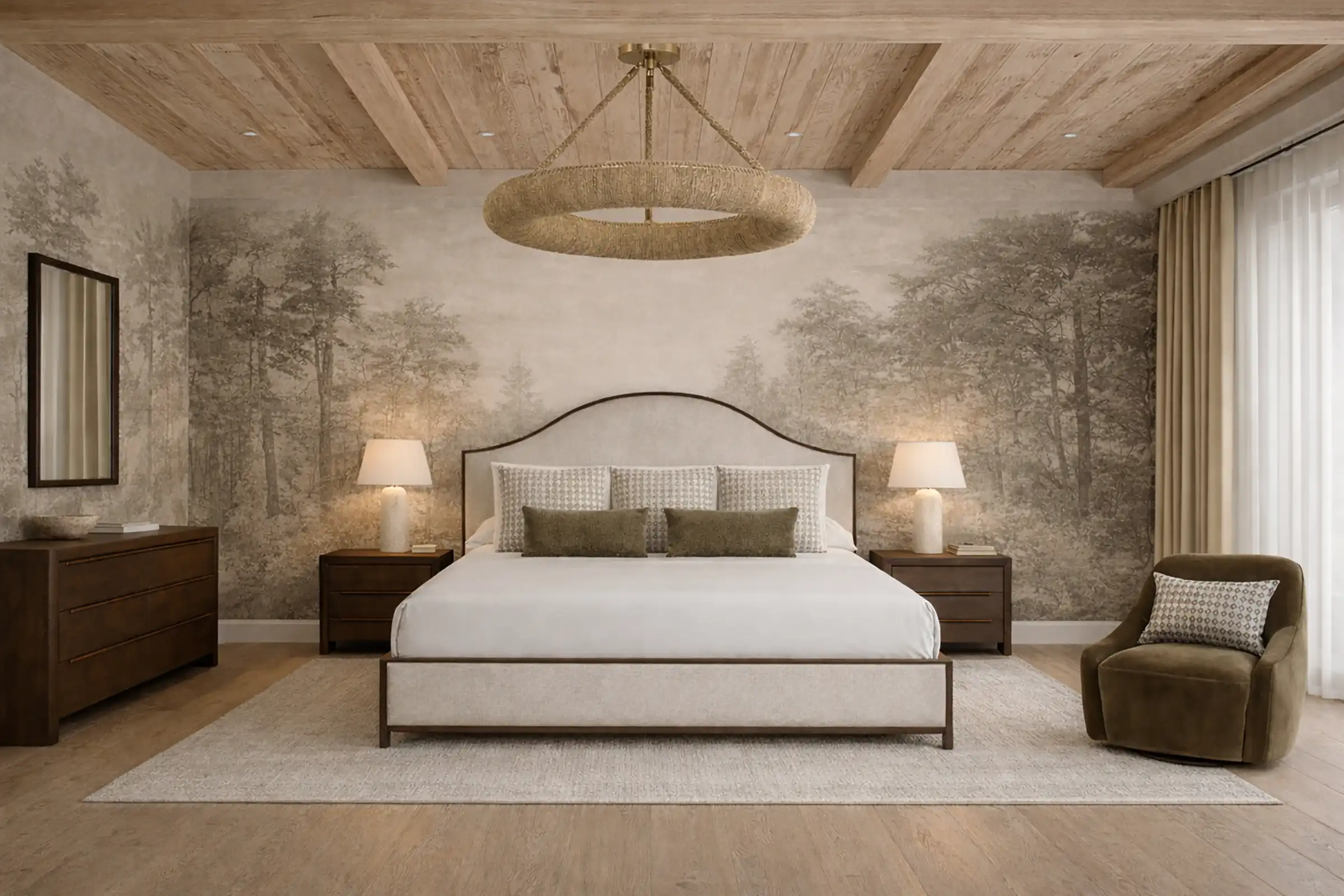C Model Primary Bedroom Rendering at The Waterways