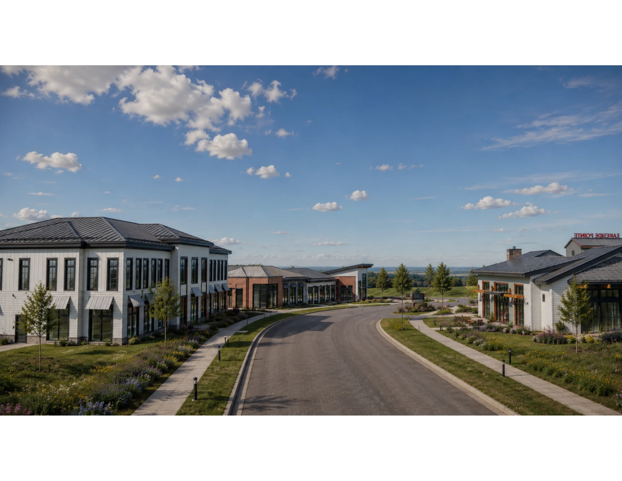 Rendered Image of The Shoppes at Lakeside Pointe | View LSP BLVD S-to-N_Towards HWY NC150