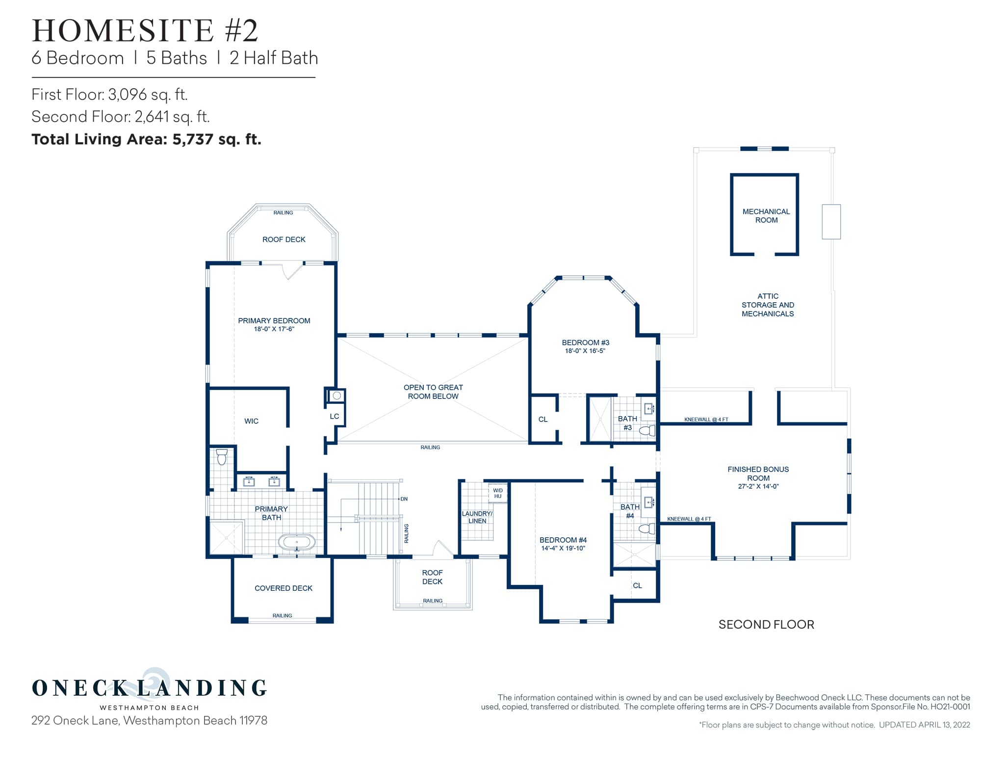 Oneck Second Floor Plan