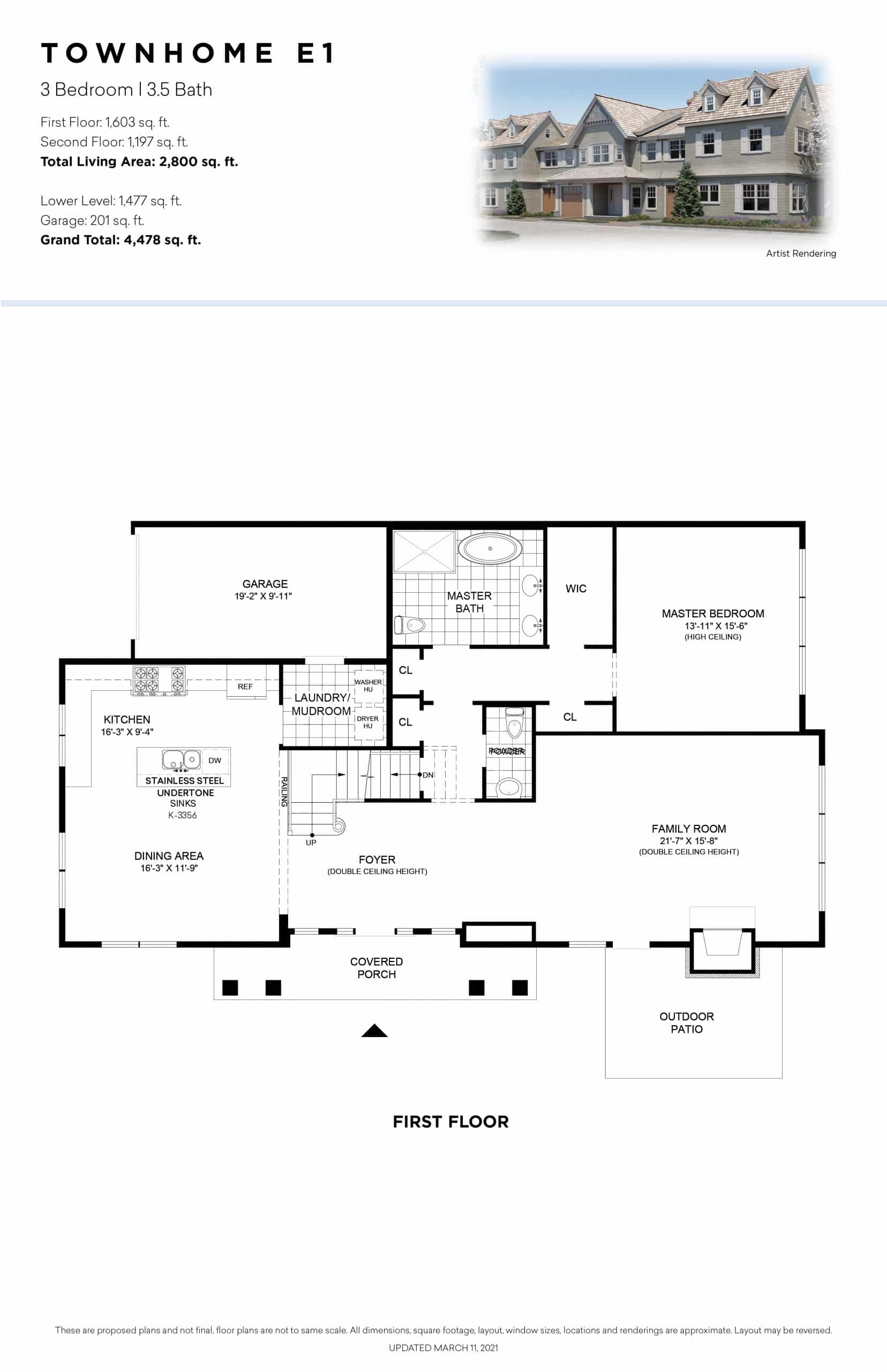  - View 1, Opens Model BoxThe Latch Southampton Village – Town Home E1 – 17