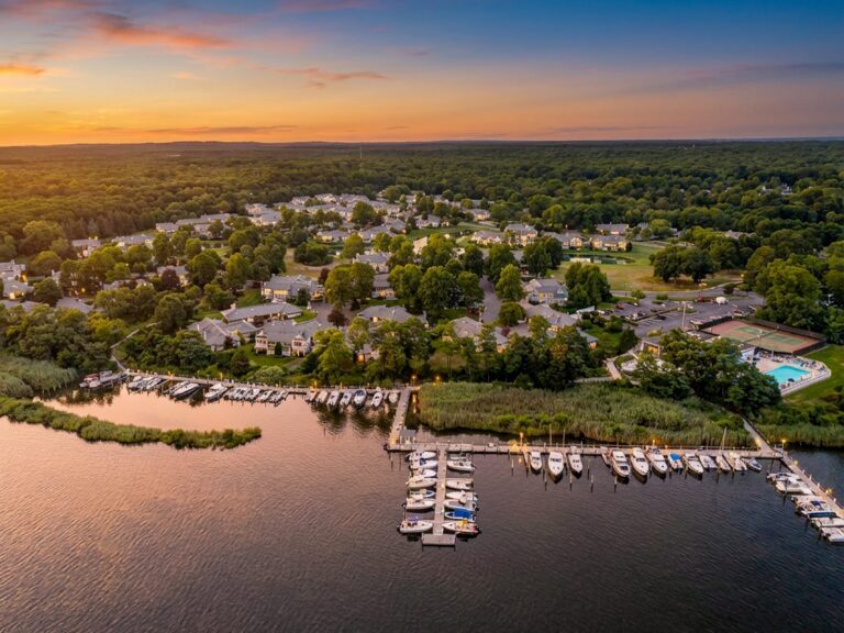 Aerial Drone Shot of The Waterways at Moriches