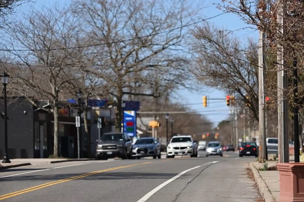 Neighborhood Road in Mastic Beach. 