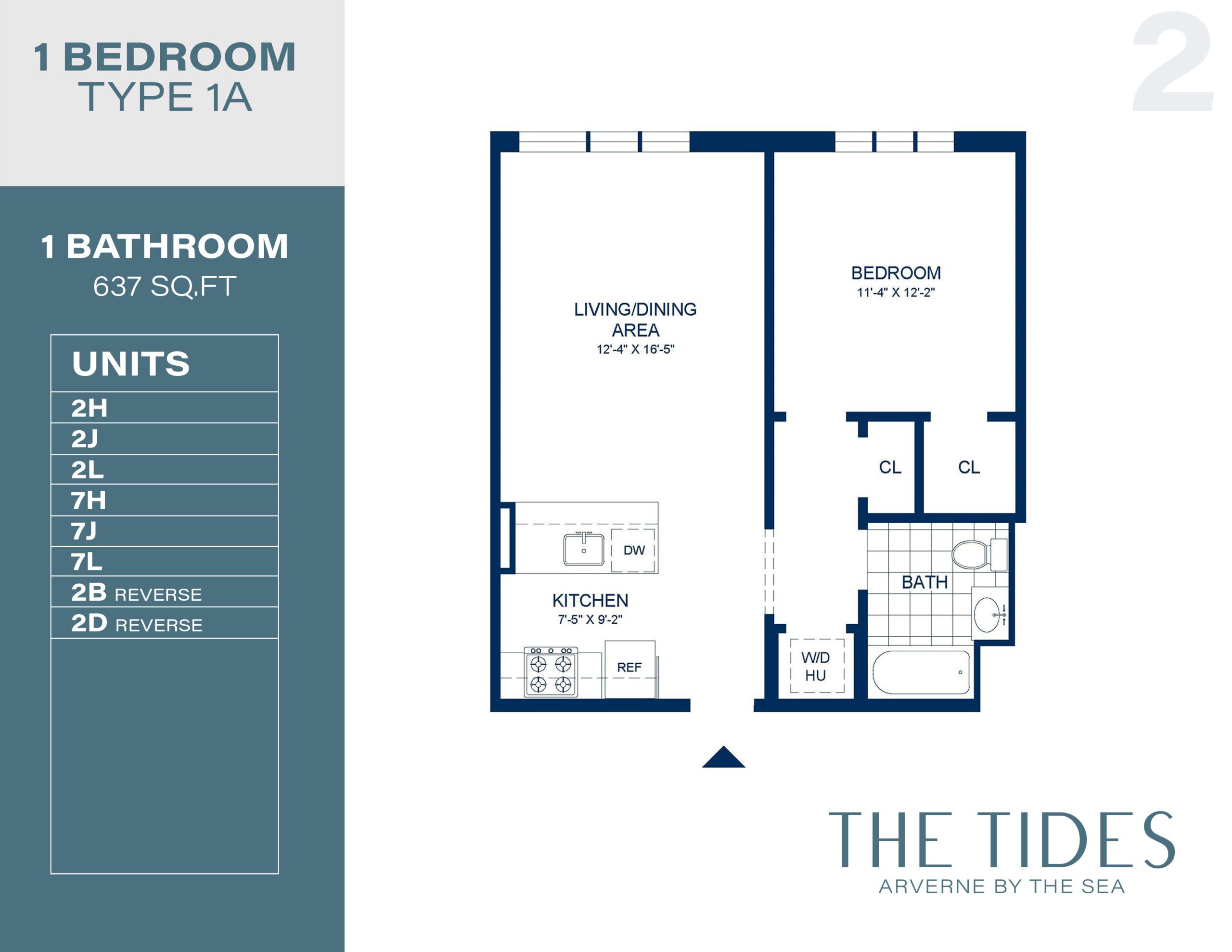  - View 1, Opens Model Box1Bedroom Floorplans 1A