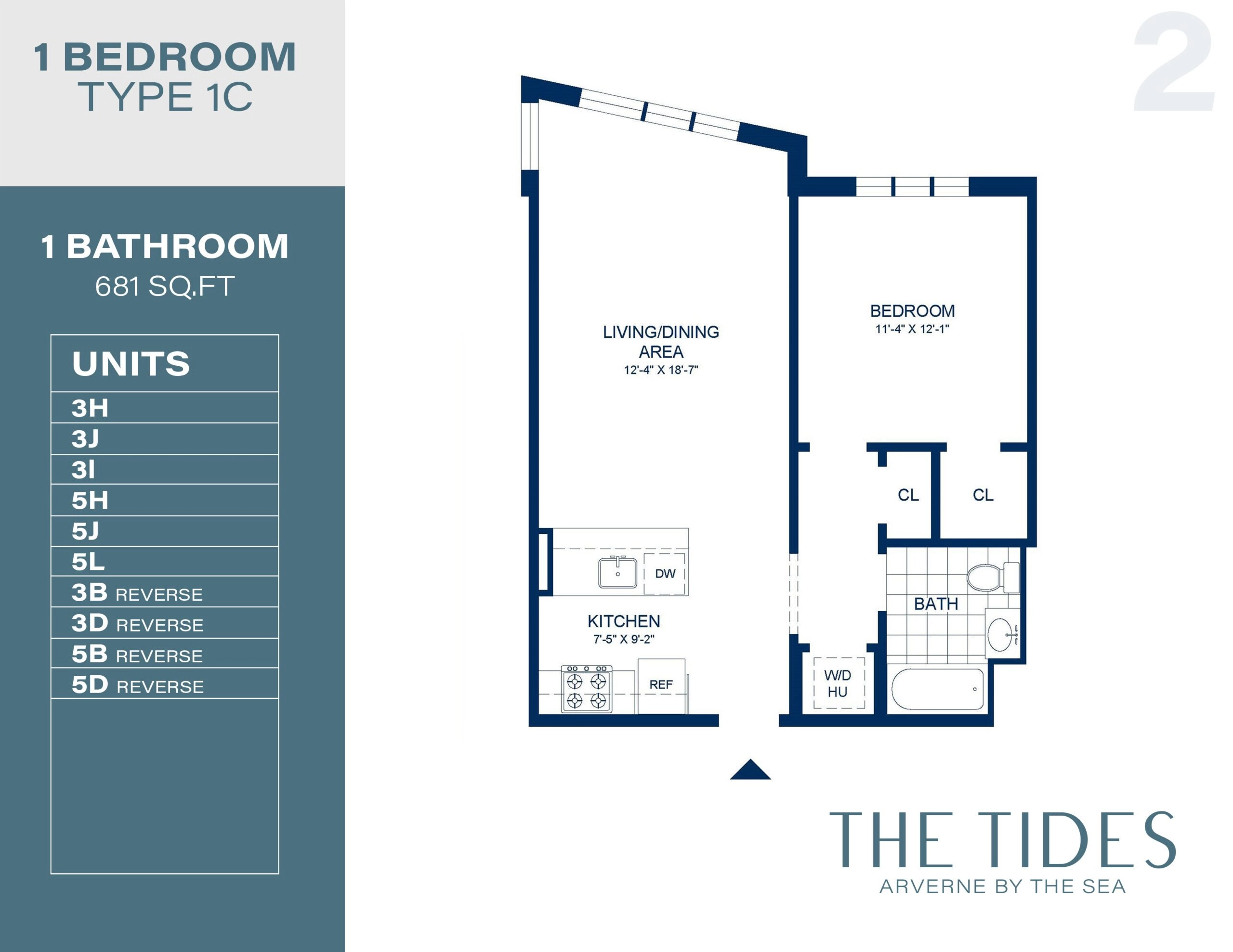  - View 3, Opens Model Box1Bedroom Floorplans 1C