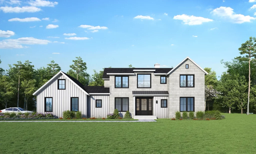 A Plan Modern Barn White Black front