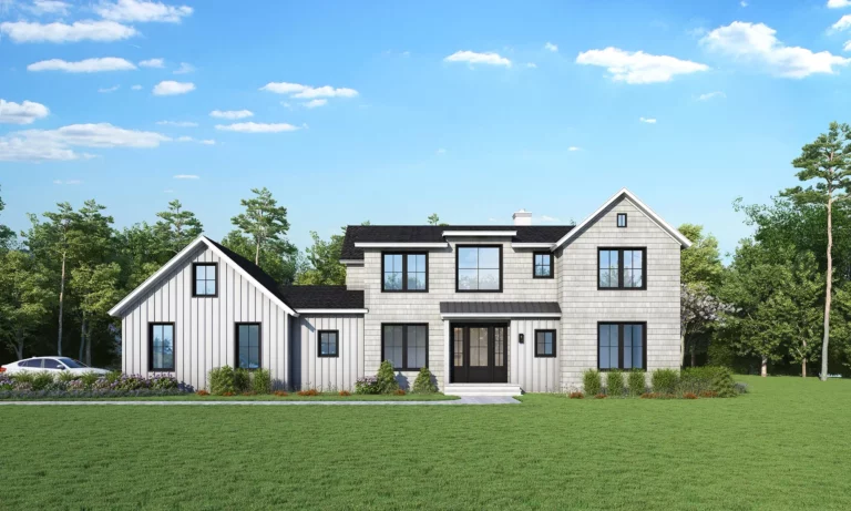 A Plan Modern Barn White Black front