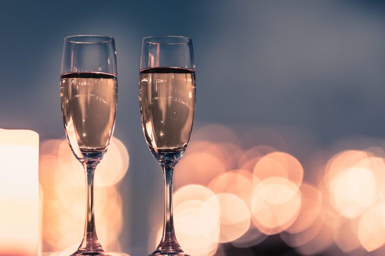 Champagne with A city lights
