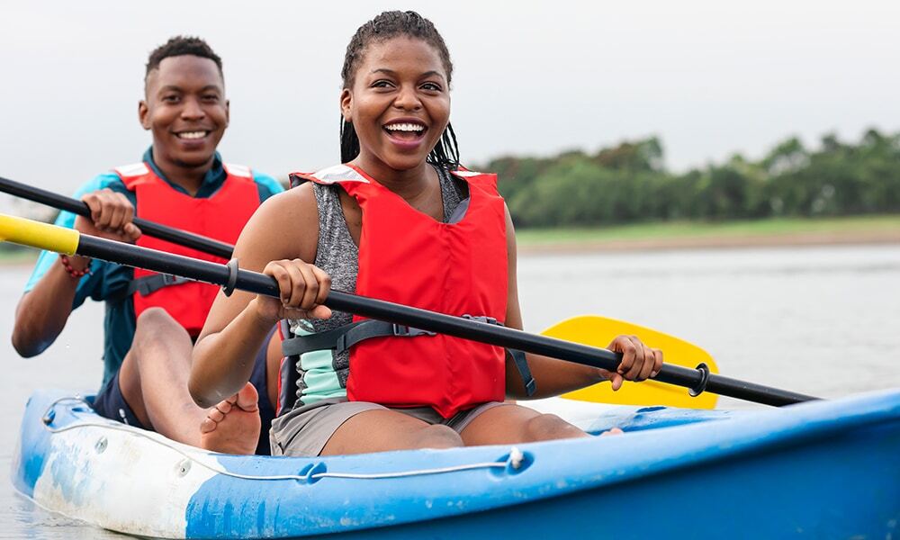 Black couple Kayaking