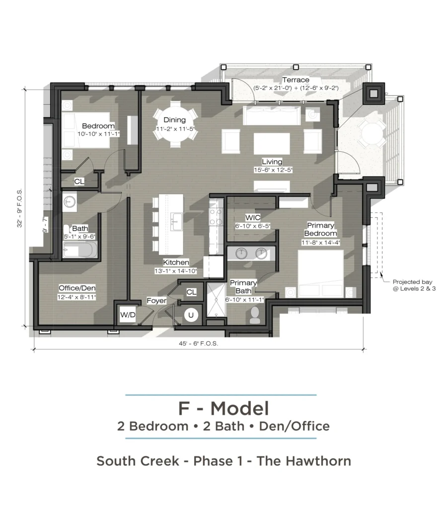 F - Model Floorplan | The Hawthorn