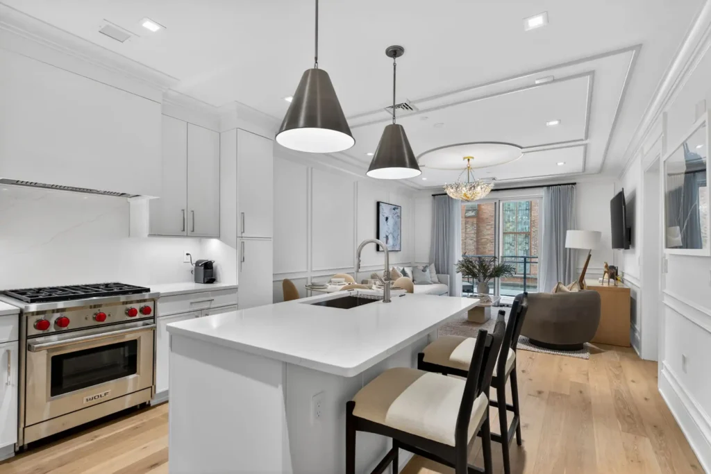 Kitchen and Living Room of Unit 354 at Adelphi Residences