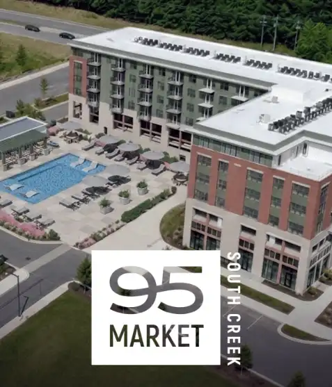 Rendering of the 95 Market Building Exterior Aerial View at South Creek