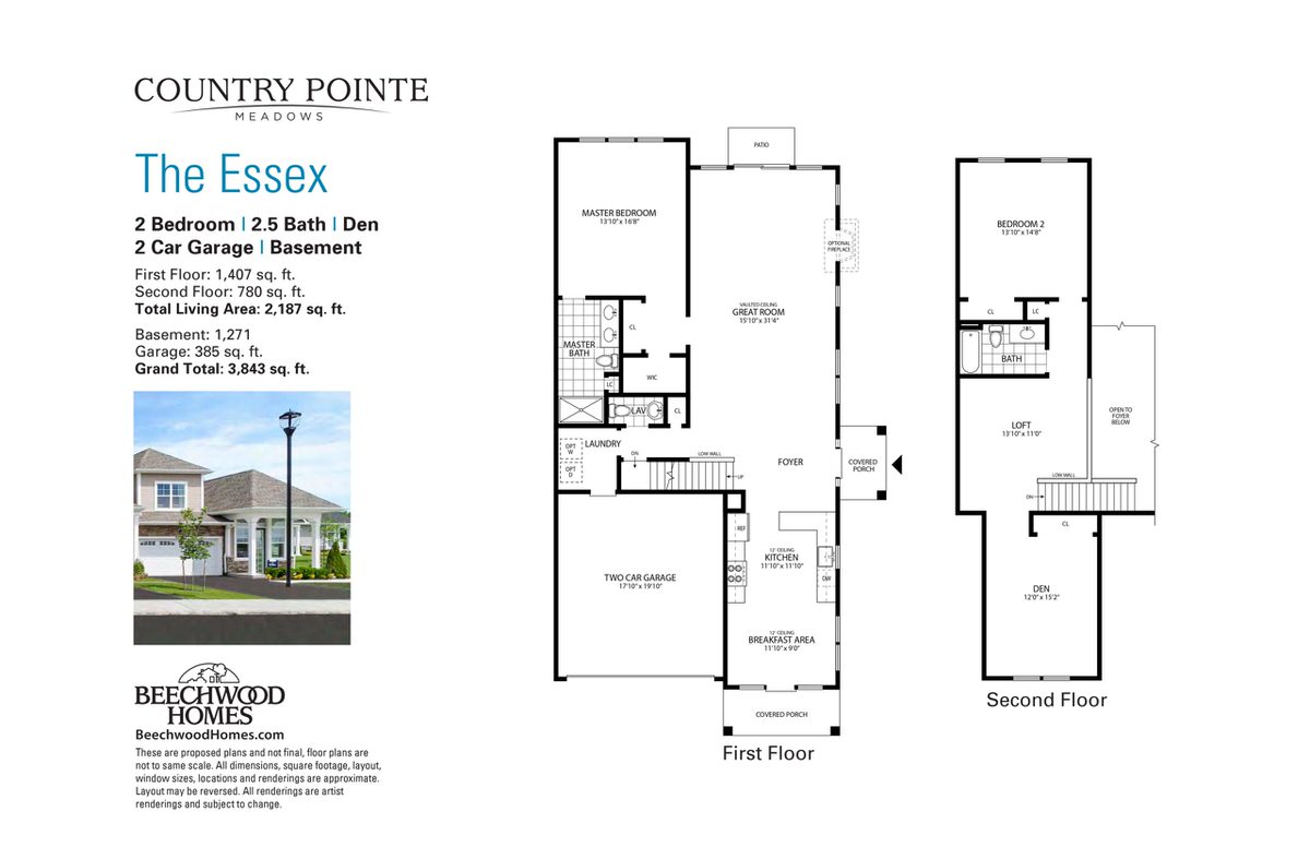 The Essex at Country Pointe Meadows Yaphank floor plan - View 1