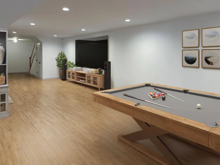 Devonshire Finished Basement Pool Table - View 15, Opens Model Box