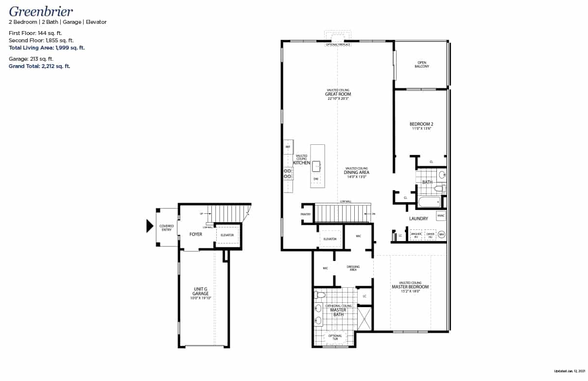  - View 1, Opens Model BoxThe Greenbrier floor plan