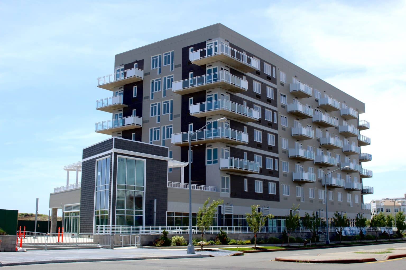 Exterior of The Tides apartments