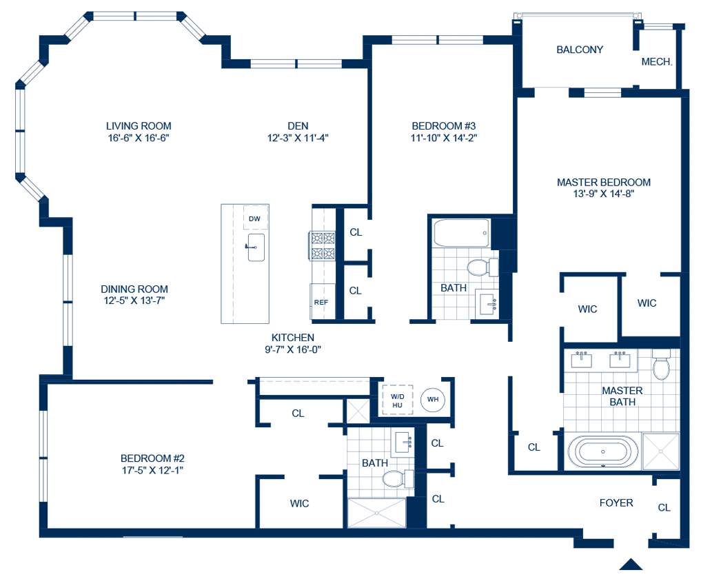 3 Bed floor plan