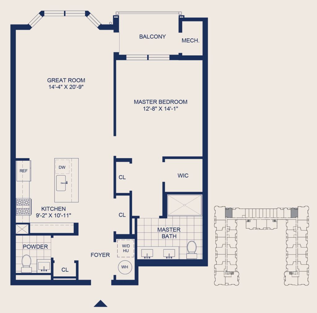 The Selby 1 Bedroom Floorplan