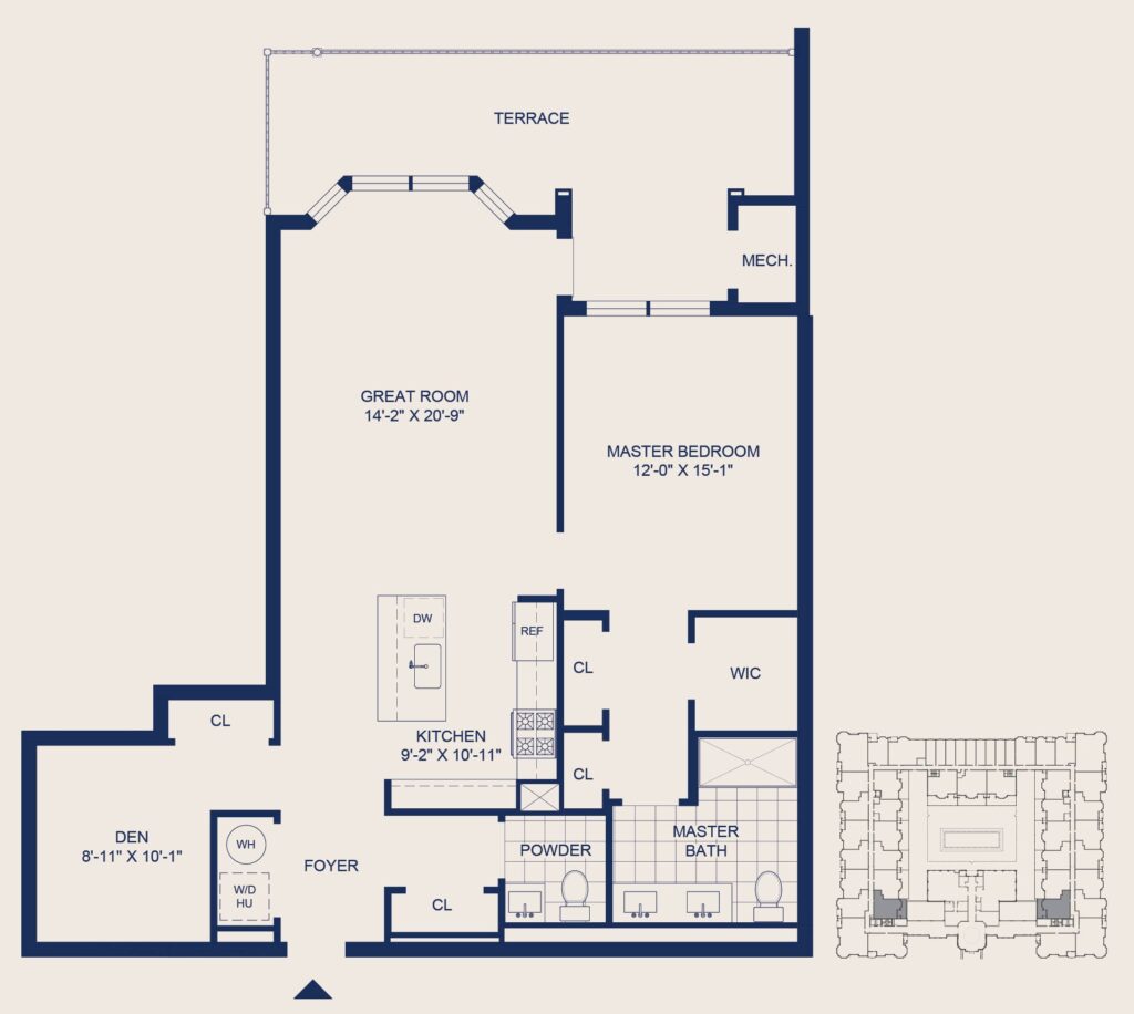 The Selby 1 Bedroom Floorplan