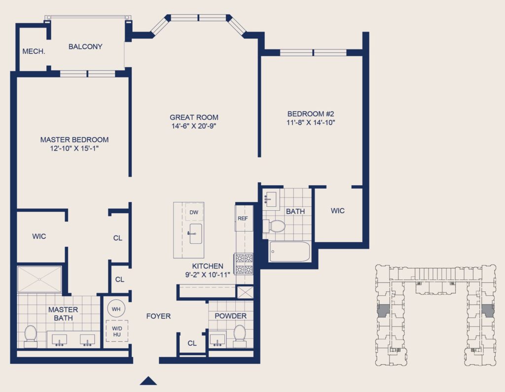 The Selby 2 Bedroom Floorplan
