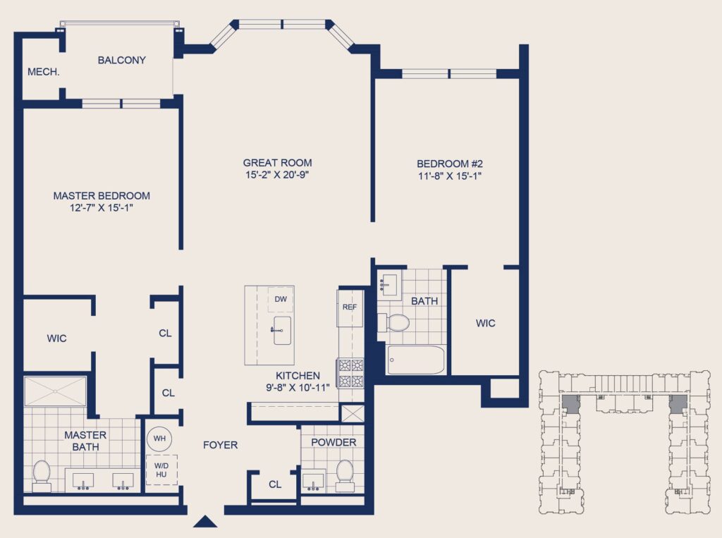 The Selby 2 Bedroom Floorplan