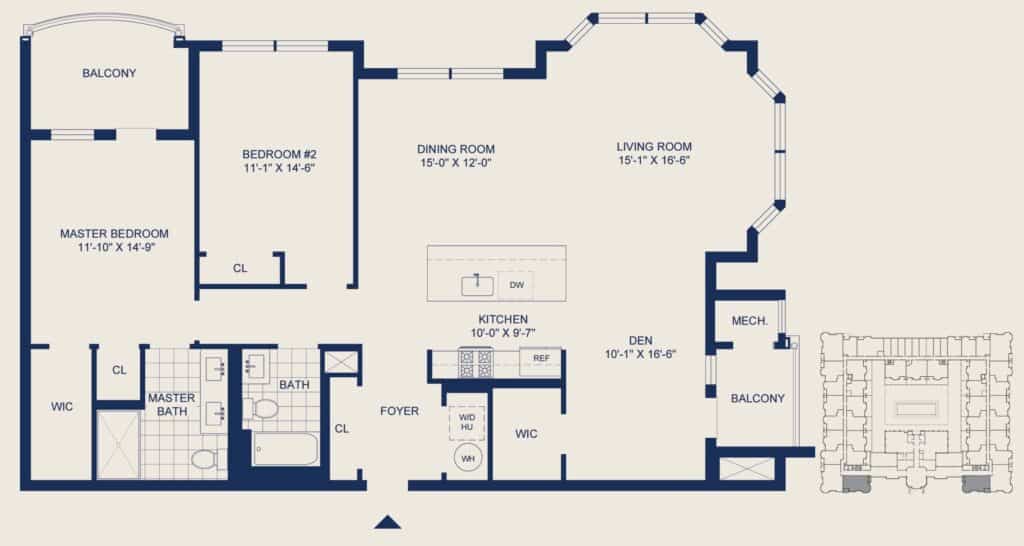 The Selby 2 Bedroom Floorplan