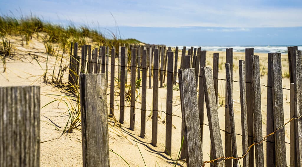 Beach fencing along Westhampton Beach New York