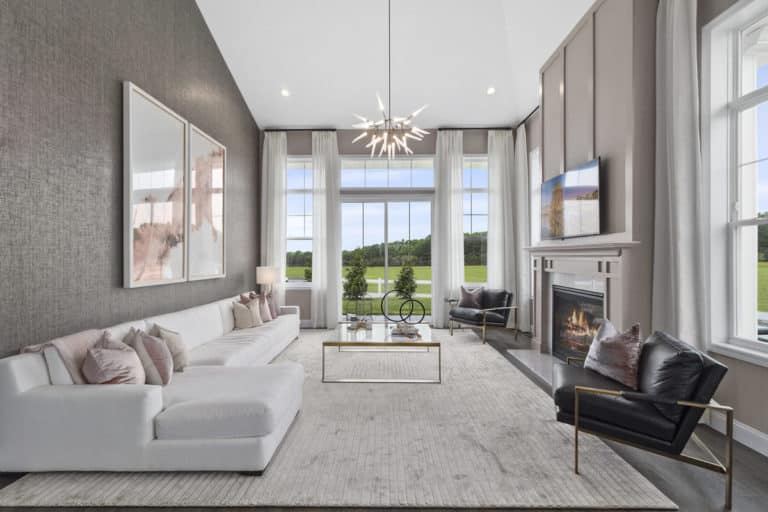 The Essex at Country Pointe Meadows Yaphank living room - View 5, Opens Model Box