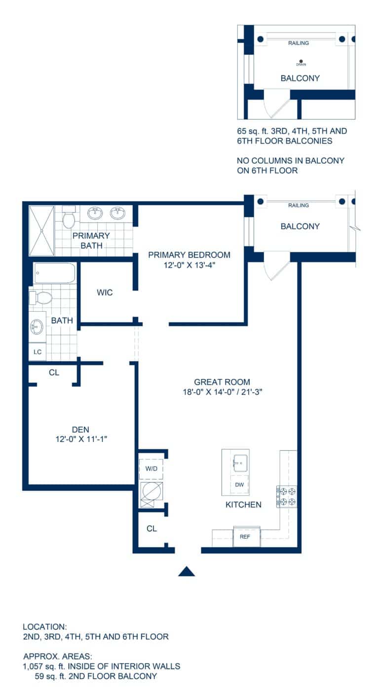  - View 1, Opens Model BoxAdelphi Residences Floor Plan - 1 Bedroom