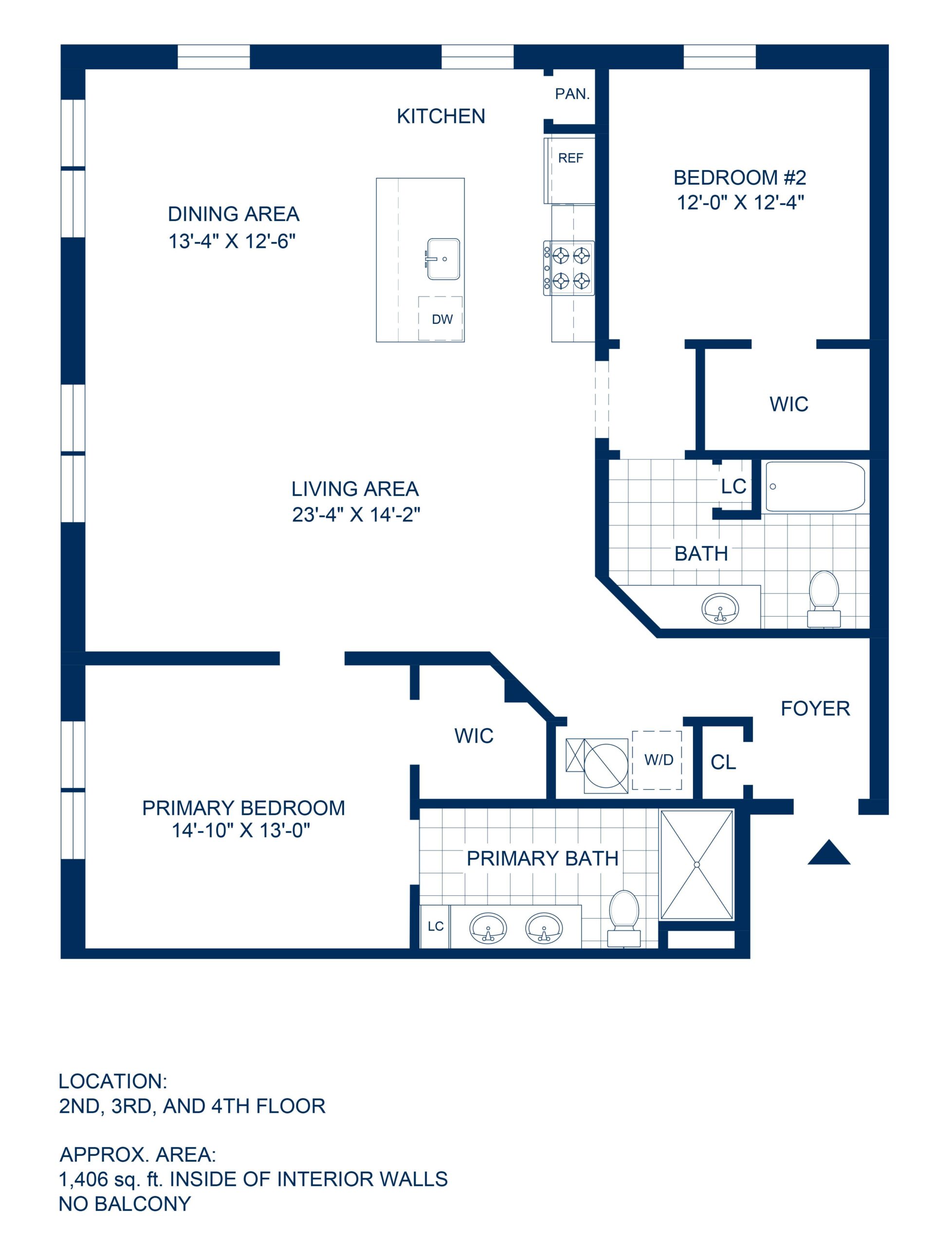 Adelphi Residences Floor Plan - 2 Bedroom - View 1