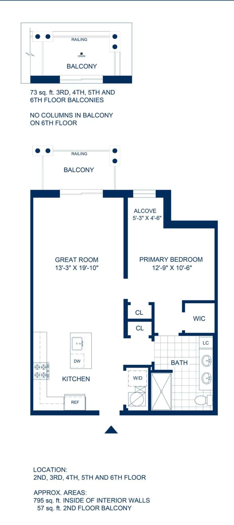  - View 1, Opens Model BoxAdelphi Residences Floor Plan - 1 Bedroom