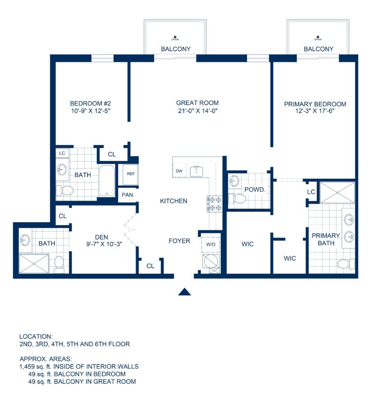  - View 1, Opens Model BoxAdelphi Residences Floor Plan - 2 Bedroom