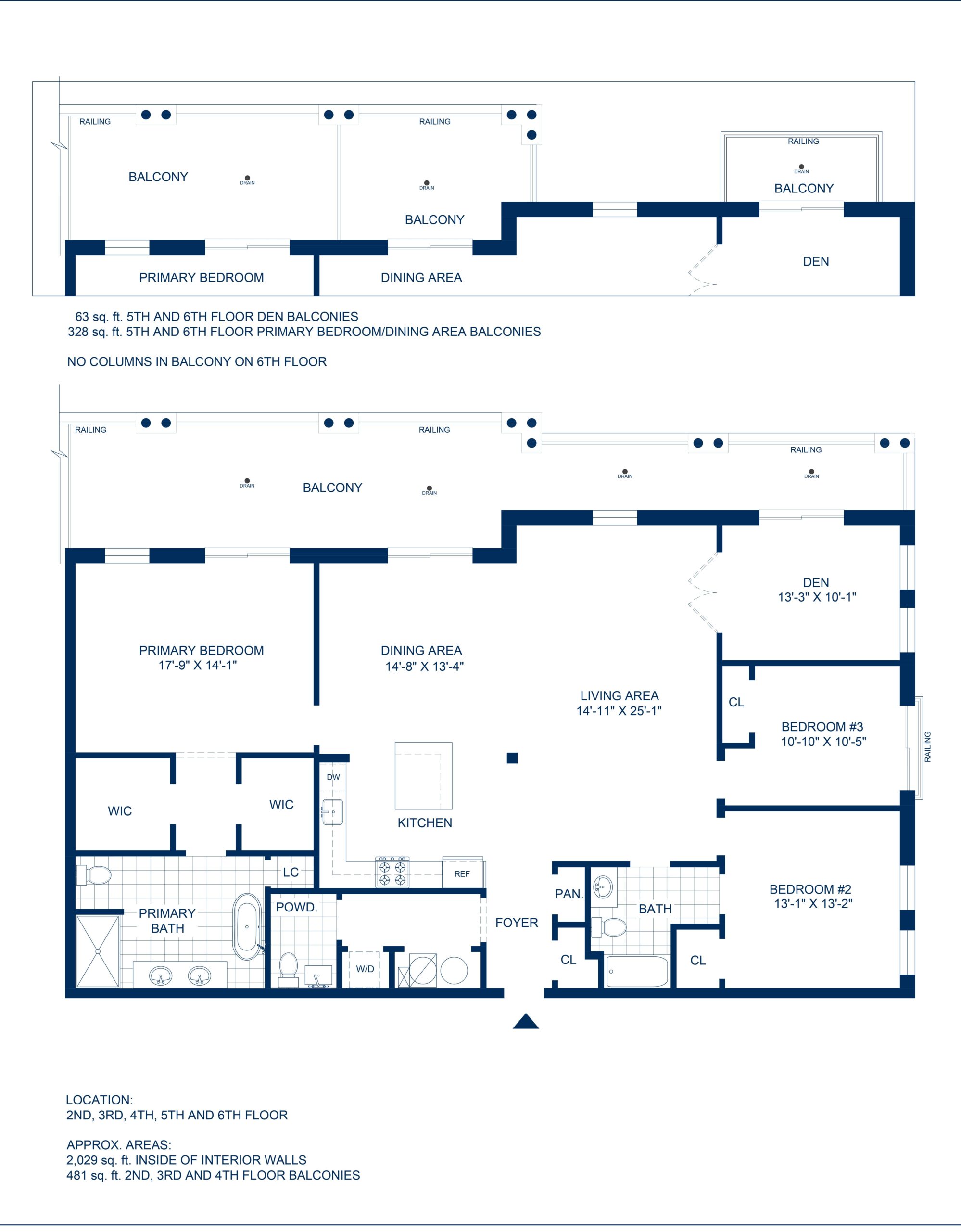 Adelphi Residences Floor Plan - 3 Bedroom - View 1