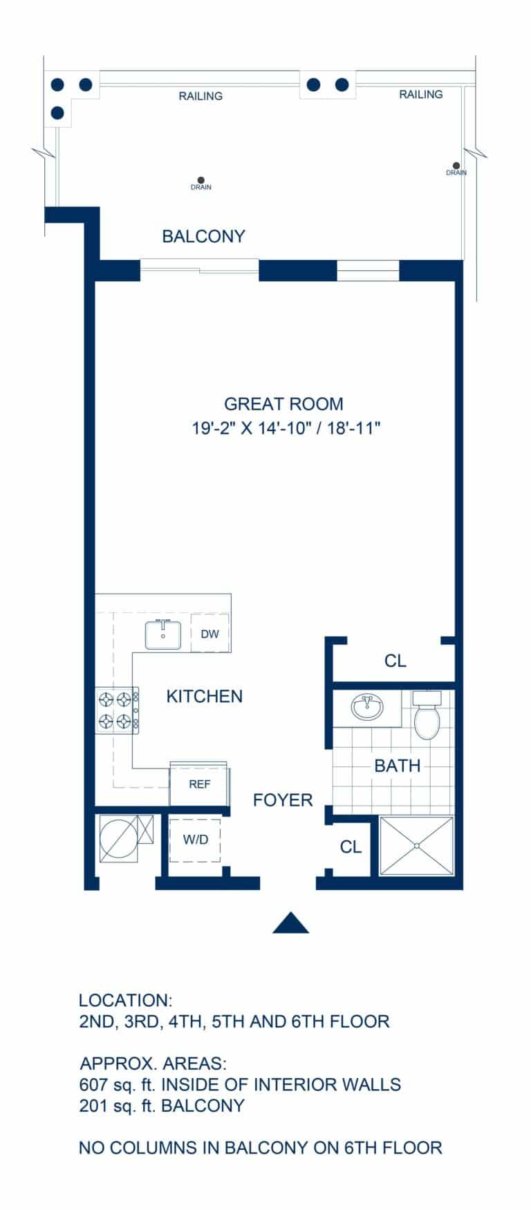  - View 1, Opens Model BoxAdelphi Residences Floor Plan - Condo