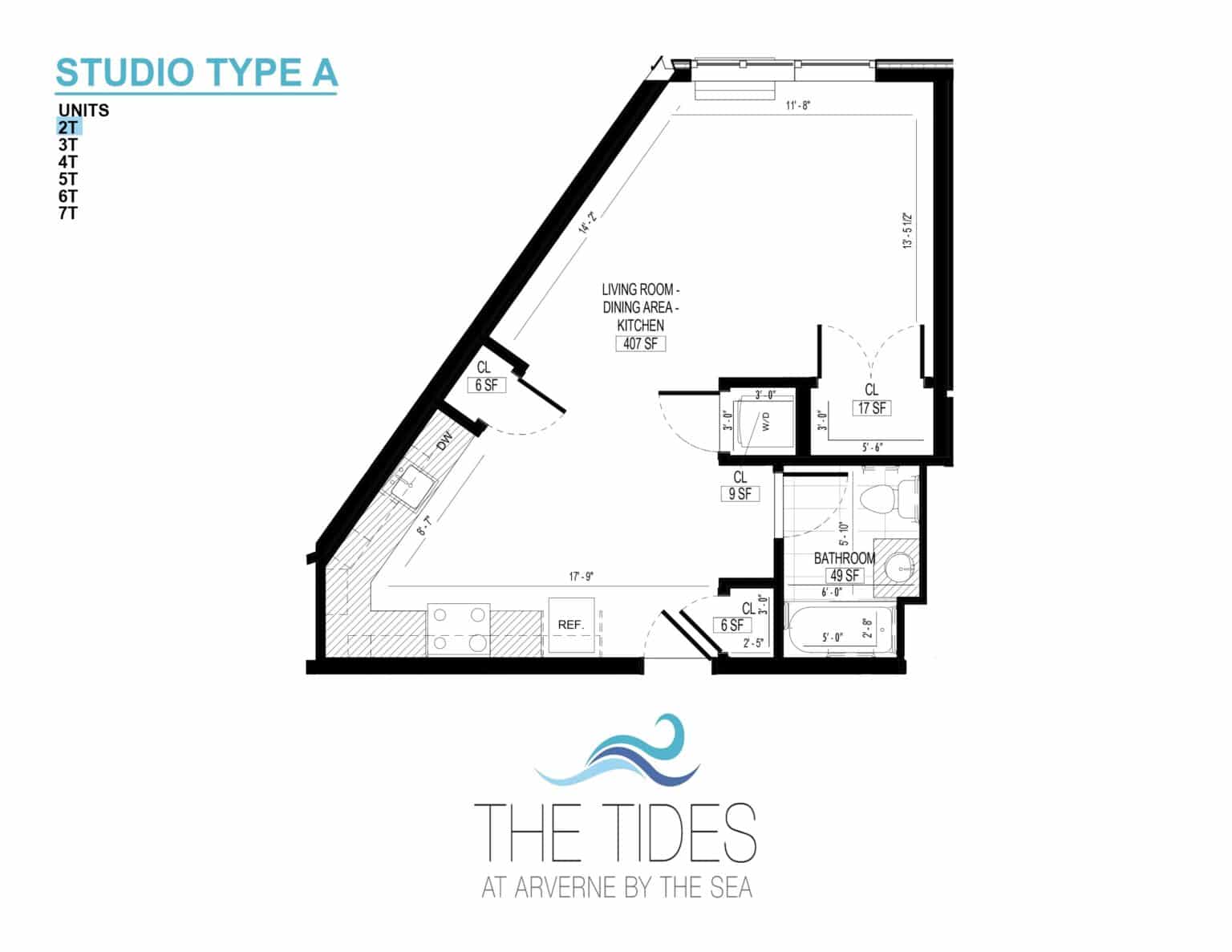 Tides Studio Floorplan