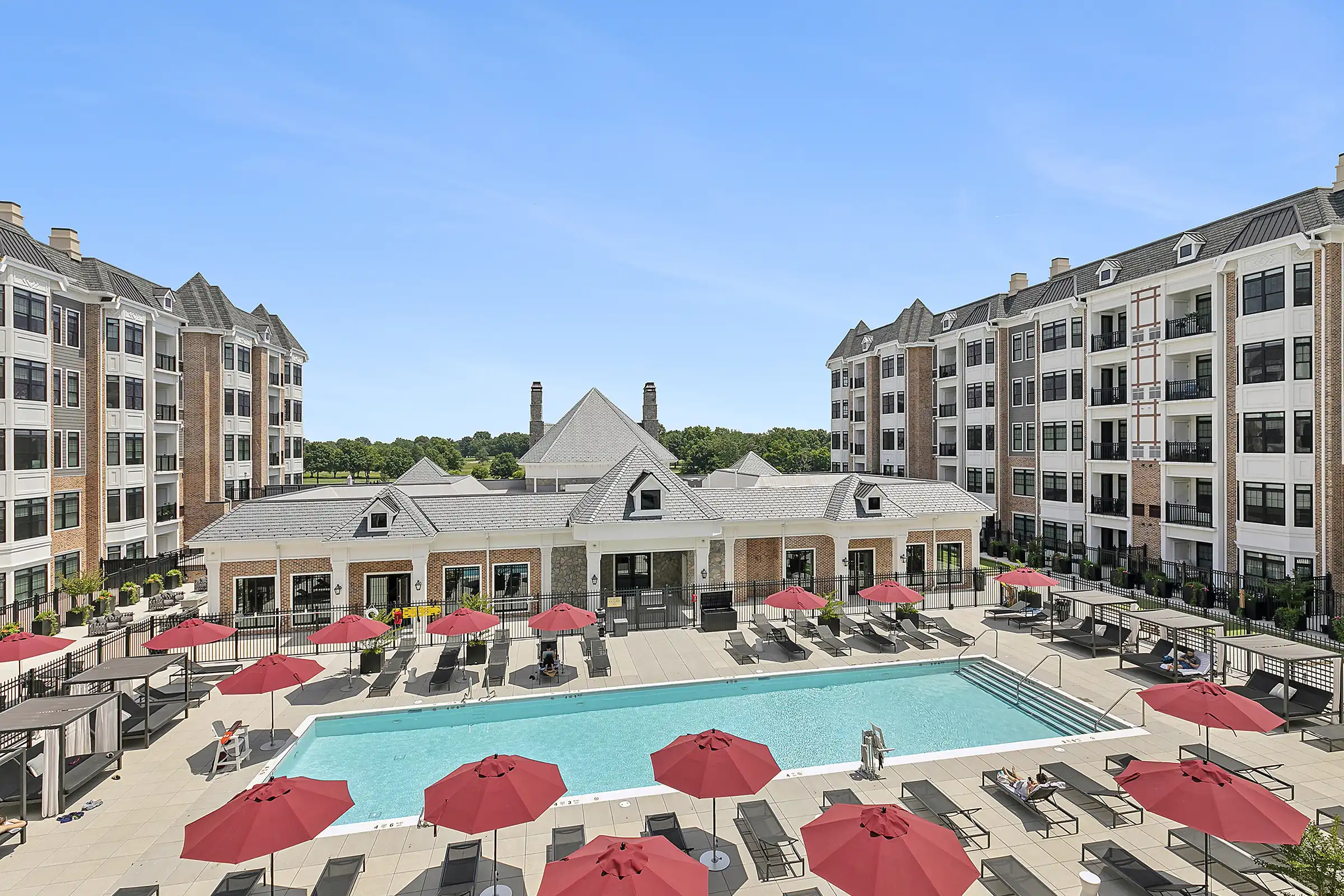 Outdoor pool at The Selby in Westbury, New York