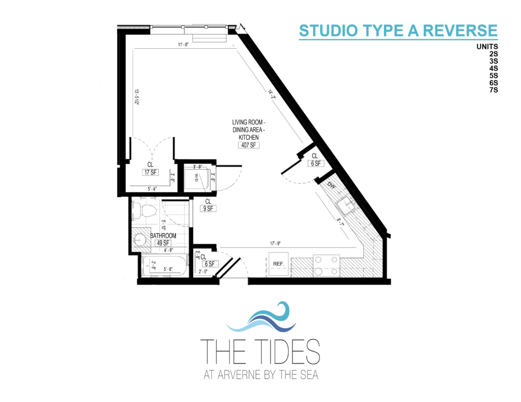 Tides Studio-557 sq. ft.