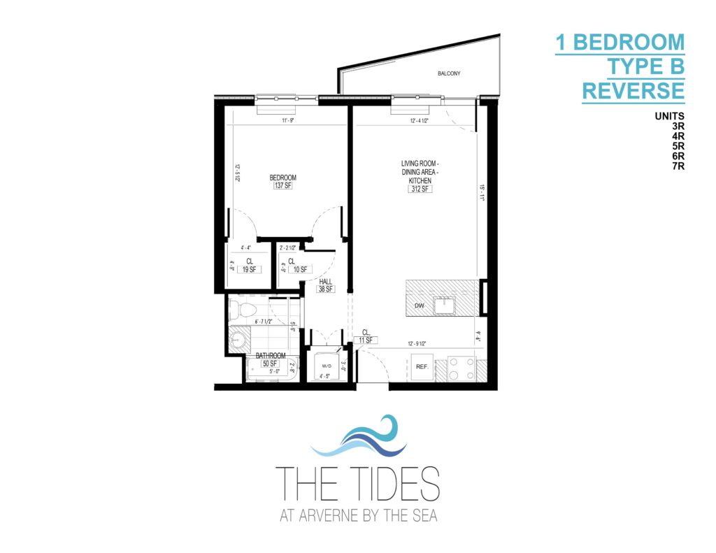 1 Bedroom, 1 Bathroom, Balcony, 659 sq. ft.