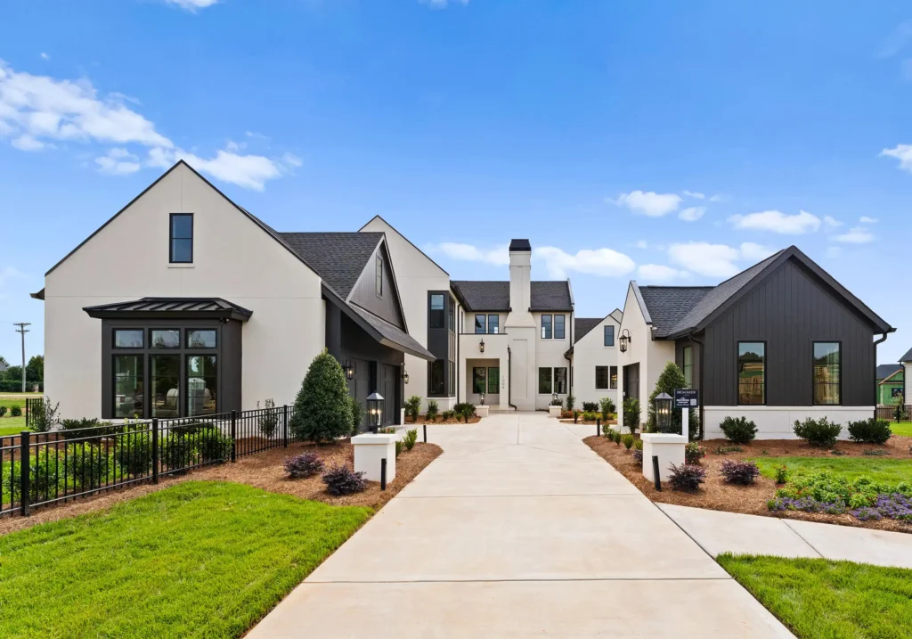 Front exterior image of a custom home in Broadmoor at Marvin.