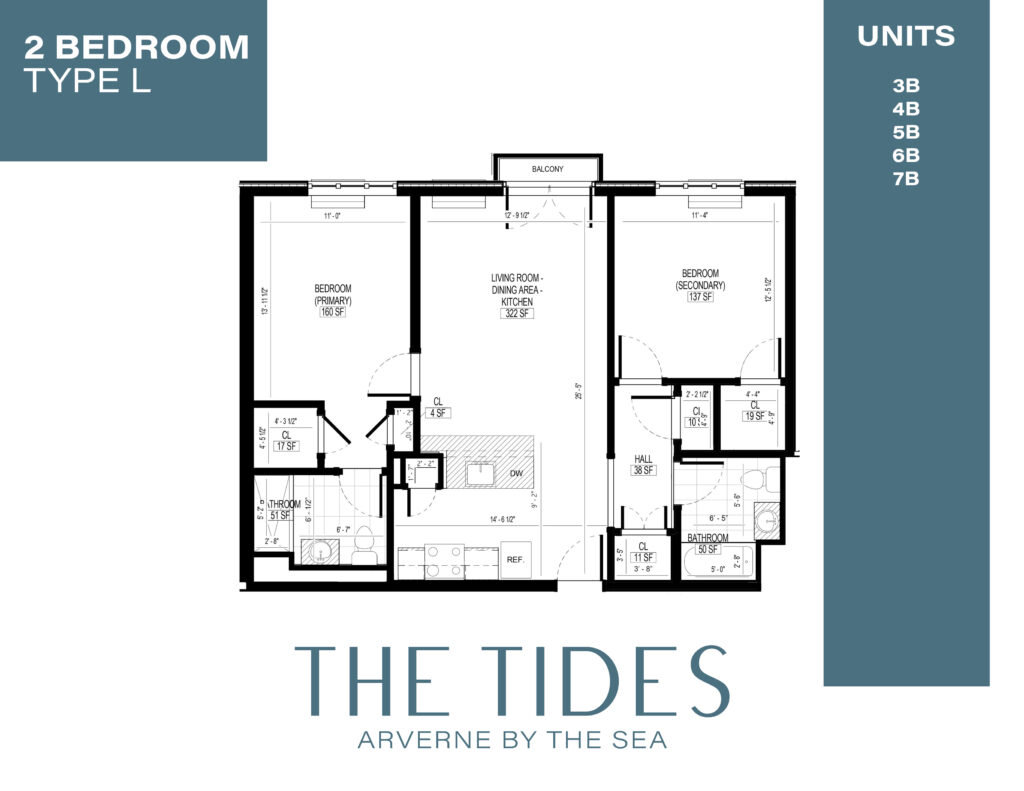Tides- Type L Floor Plan- 2 Beds - 2 Baths