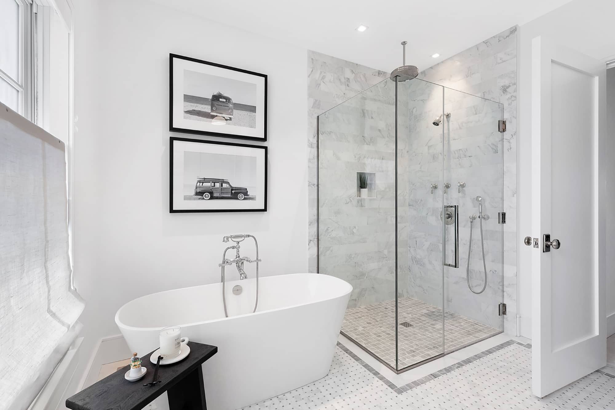 Bathroom with shower and bathtub