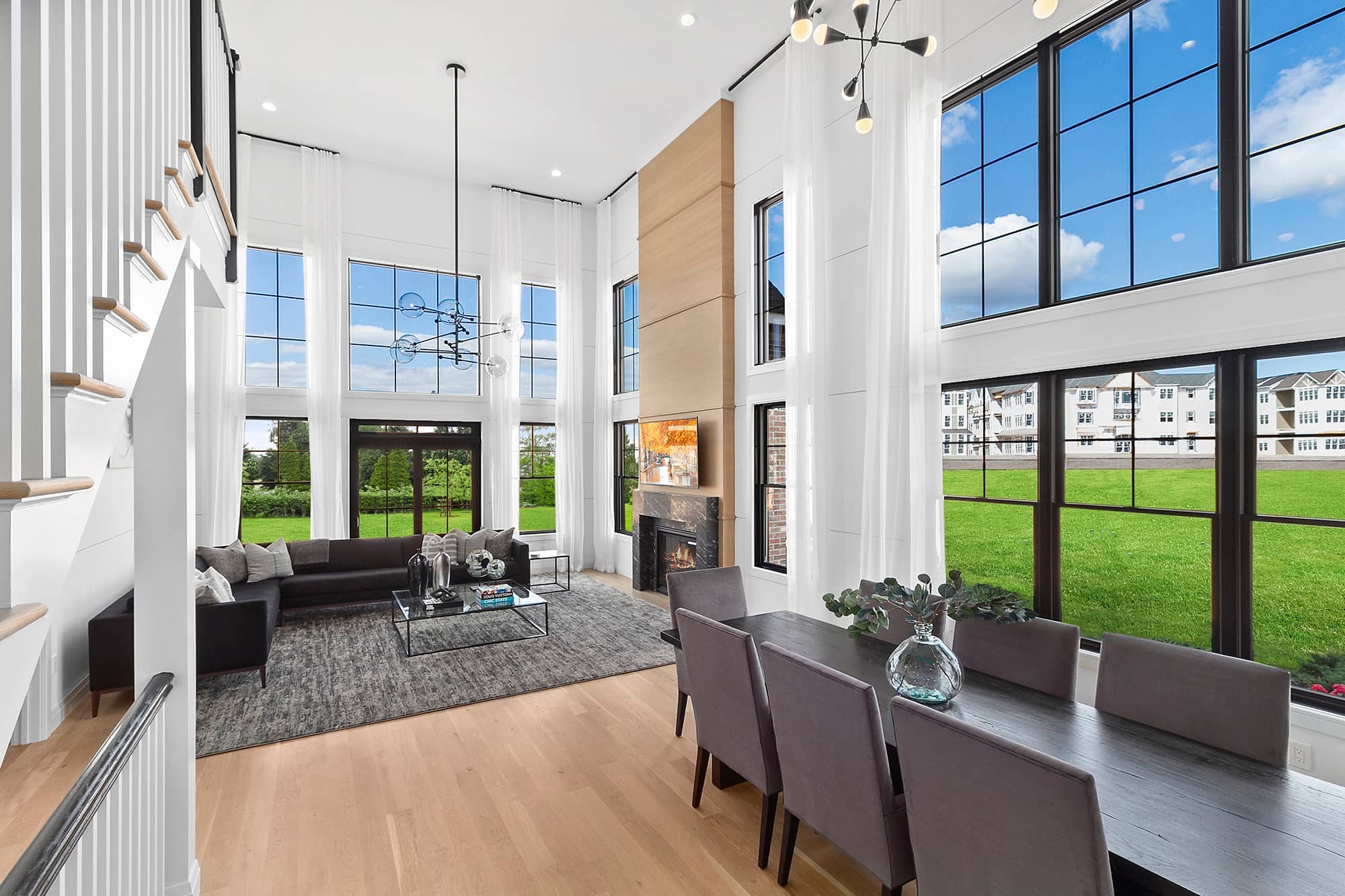 Living room and Dining room with open view