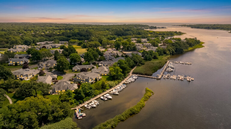 Aerial Drone Shot of The Waterways at Moriches