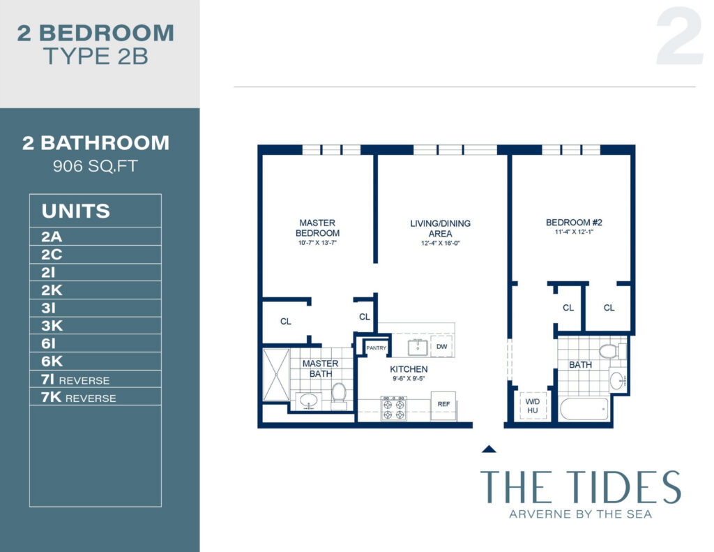 2 Bedroom, 2 Bathroom, 906 sq ft apartment