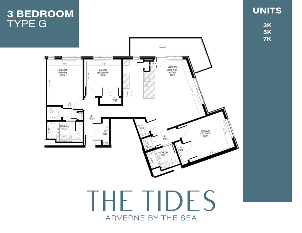 3 Bedroom, 2 Bathroom, Balcony