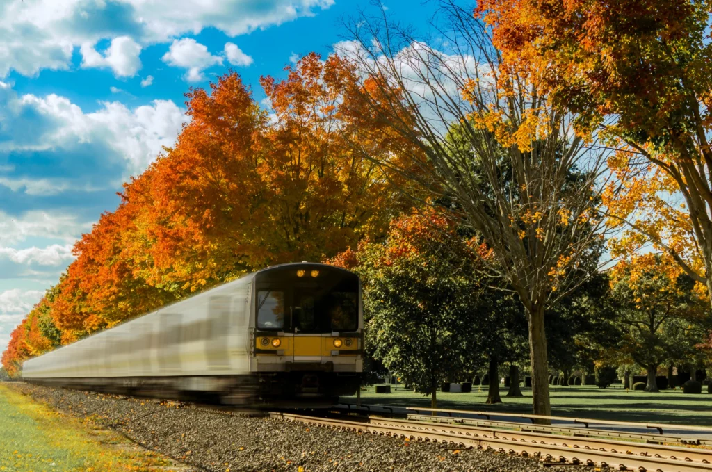 Approaching LIRR train in Farmingdale, NY (Long Island)